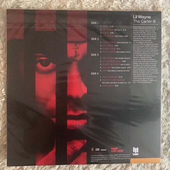 Lil Wayne Tha Carter III 2-LP ~ Excl. 180g Colored Vinyl + Stencil ~ Brand New! - Picture 3 of 3
